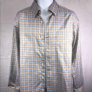 Kenneth Roberts platinum mens button up dress shirt size Large